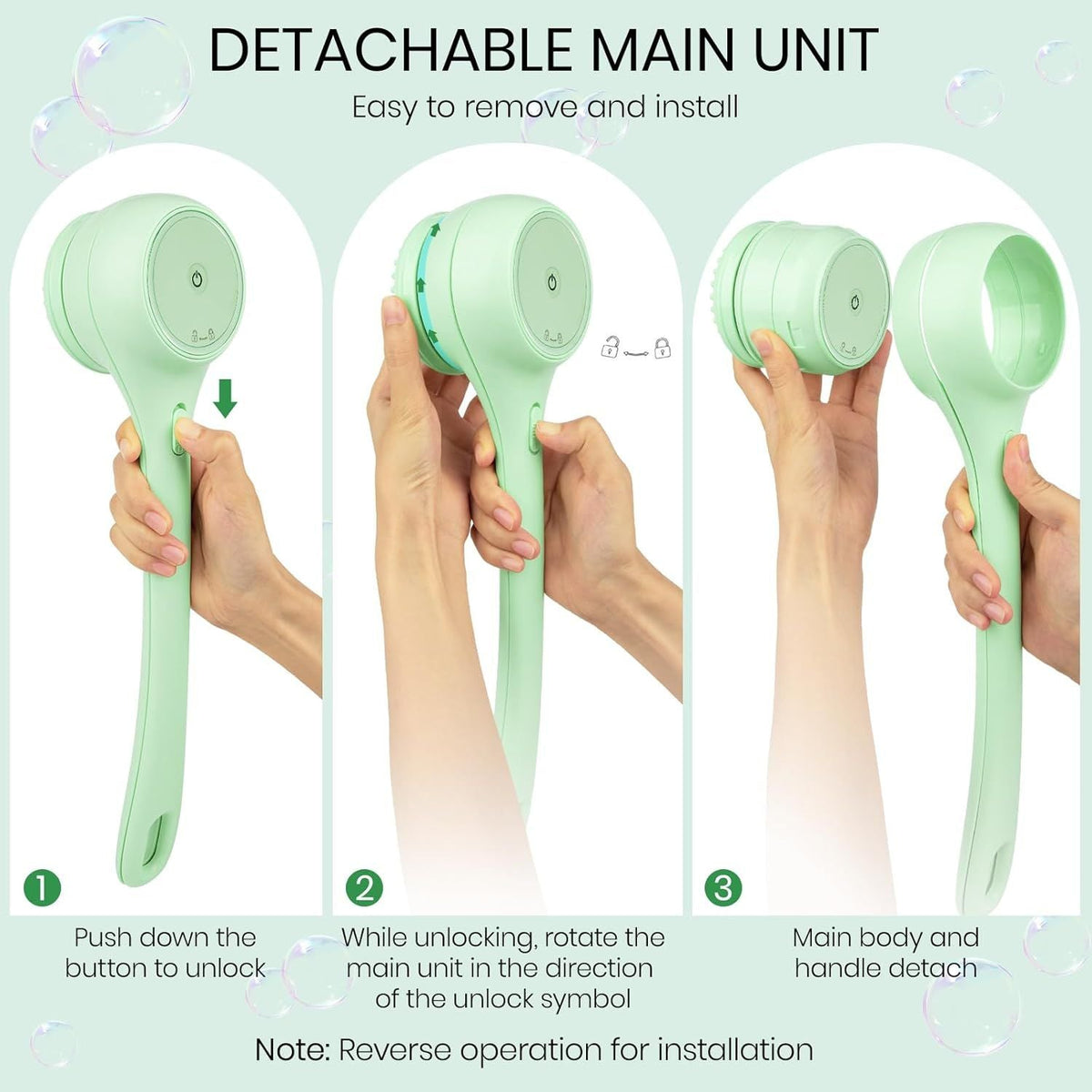 Electric Body Brush for Back and Shower Scrubber